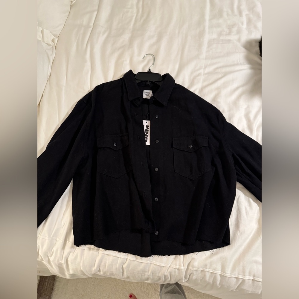 Black Princess Polly lightweight black denim shirt